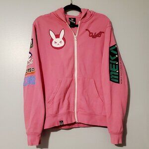 Jinx Overwatch D.VA Pink Zip Up Hoodie Video Game Nerf This Blizzcon Ultimate